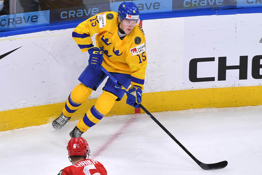Simon Holmström of Sweden skates