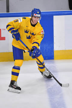 Albin Sundsvik of Sweden makes a pass