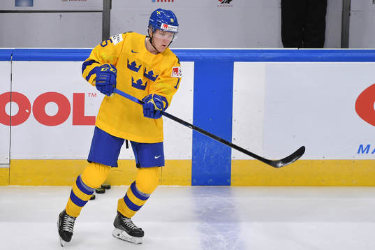 Simon Holmström of Sweden makes a pass