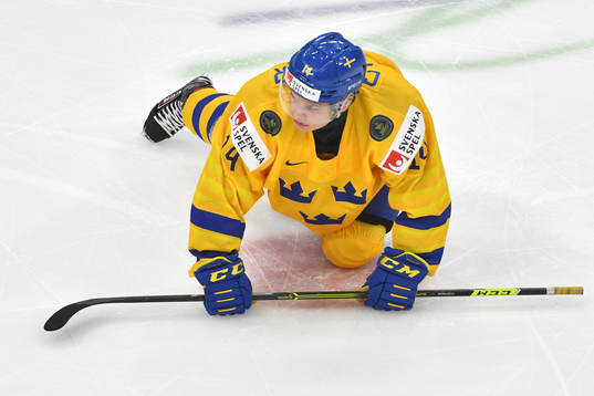Arvid Costmar of Sweden stretches