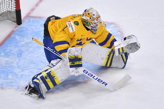 Jesper Wallstedt of Sweden takes warm up