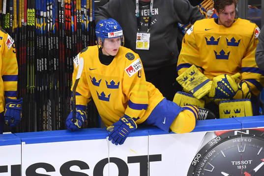 Emil Andrae of Sweden prepares to jump