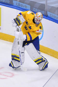 Jesper Wallstedt of Sweden makes a pass