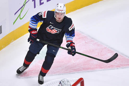 Jake Sanderson of USA skates