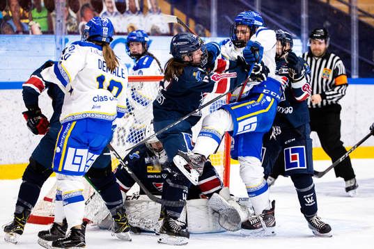 Linköpings Shannon Sigrist och Leksands Ella Albinsson