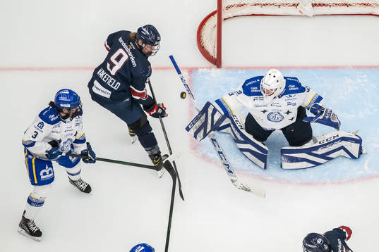 Linköpings Jennifer Wakefield oroar framför Leksands