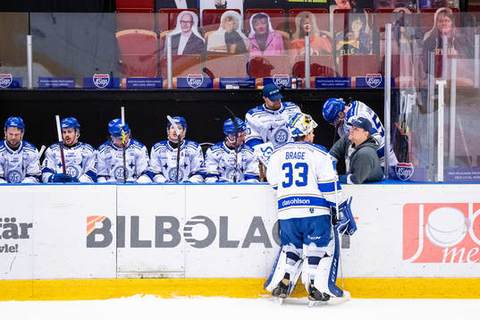 Leksands målvakt Axel Brage och målvakt Janne Juvonen
