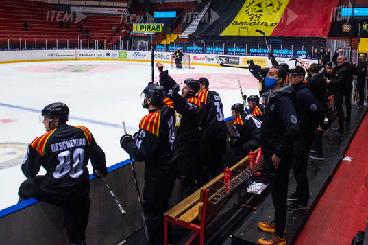 Brynäs spelare jublar