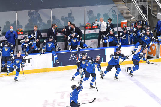 Team Finland celebrates their victory