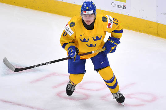 Alexander Holtz of Sweden skates