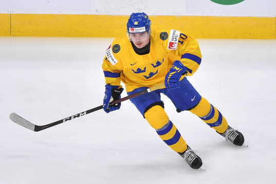 Alexander Holtz of Sweden skates