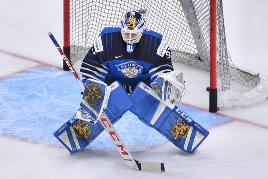 Roope Taponen of Finland participates in warm up