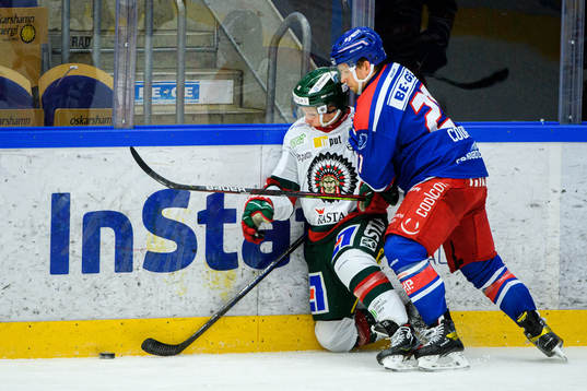 Frölundas Max Friberg och Oskarshamns Brian Cooper