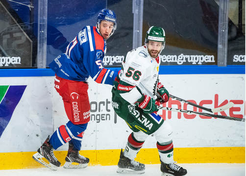 Oskarshamns Max Veronneau och Frölundas Jonathan Sigalet