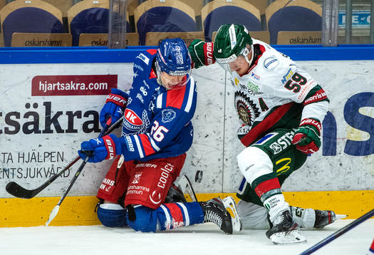 Oskarshamns Filip Karlsson och Frölundas Simon Hjalmarsson