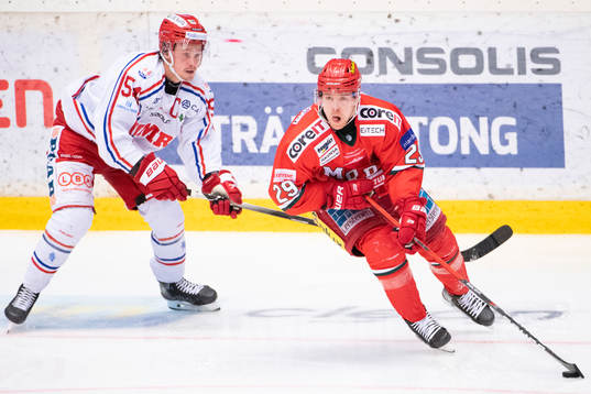 Timrås Jonathan Dahlén och Modos Mikkel Aagaard