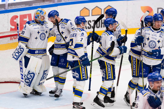 Leksands spelare jublar