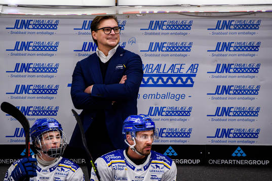 Leksands tränare Björn Hellkvist, Isak Rosén  och Marek