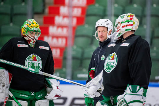 Målvakt Christoffer Rifalk, målvakt Johan Gustafsson och