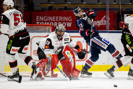 Malmö Redhawks målvakt Oscar Alsenfelt och Linköpings
