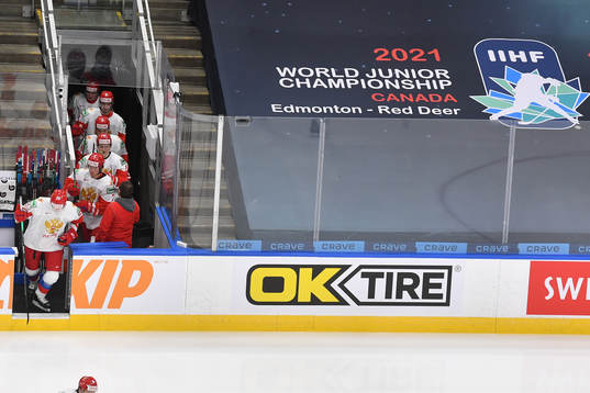 Team Russian takes the ice for the first period of the 2021