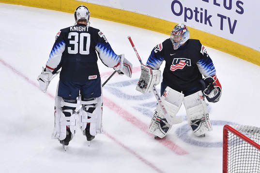 USA goaltenders Spencer Knight and Dustin Wolf trade spots