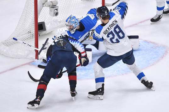 Alex Turcotte of USA scores the 1-0 goal