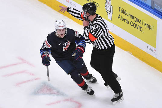 John Farinacci of USA celebrates a breakaway goal making
