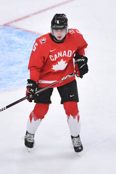 Jamie Drysdale of Canada skates