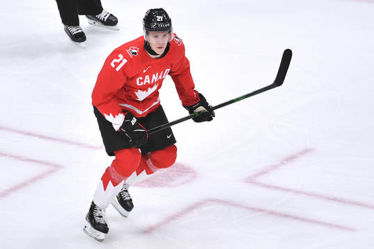 Kaiden Guhle of Canada skates