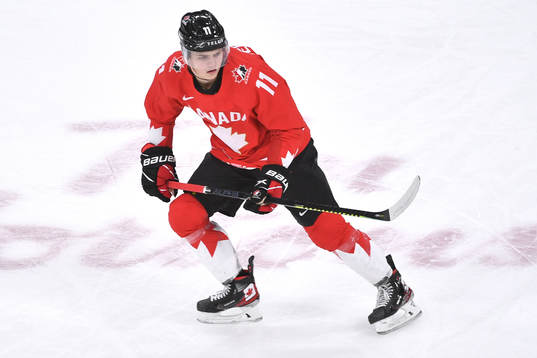 Cole Perfetti of Canada skates