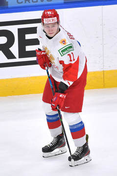 Yaroslav Askarov of Russia participates in warm up