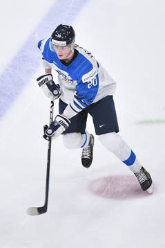 Samuel Helenius of Finland participates in warm up
