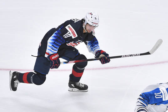 Matthew Beniers of USA skates