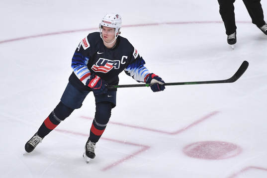 Trevor Zegras of USA skates