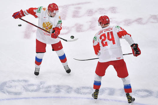 Artemi Knyazev and Ilya Safonov of Russia participate in
