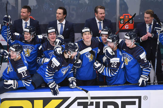 Team Finland players celebrate