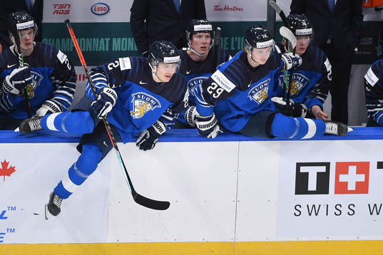 Roni Hirvonen and Kasper Simontaival of Finland jump over