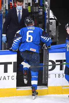 Eemil Viro of Finland leaves the ice