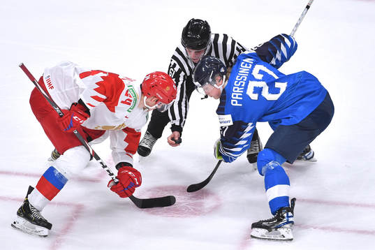 Juuso Parssinen of Finland takes a face of against Ilya