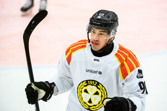 Brynäs Shane Harper jublar