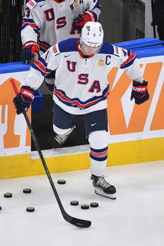 Cam York of USA steps