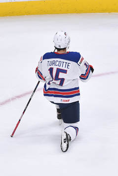 Alex Turcotte of USA celebrates the 1-0 goal