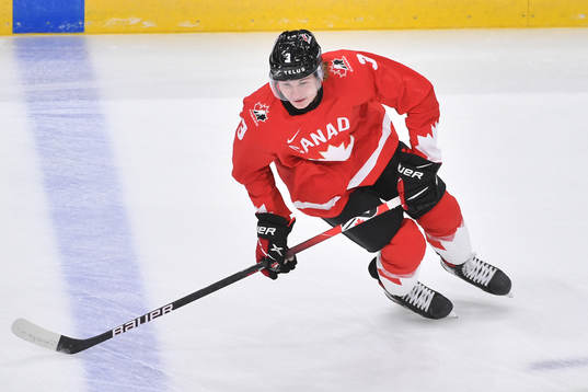 Kaedan Korczak of Canada skates
