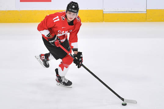 Cole Perfetti of Canada skates