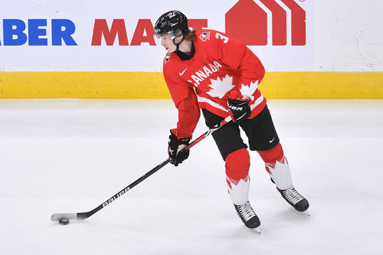 Kaedan Korczak of Canada skates