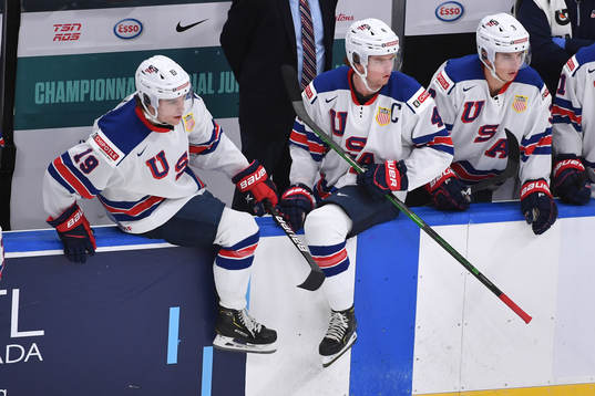Patrick Moynihan and Cam York of USA prepare to jump
