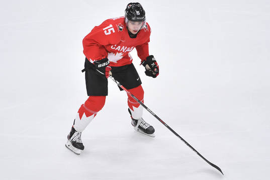 Alex Newhook of Canada skates