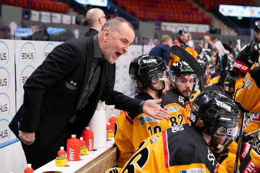 Luleås tränare Thomas Berglund reagerar