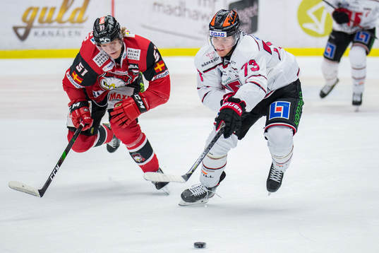 Malmö Redhawks Emil Sylvegård och Örebros Oliver Eklind